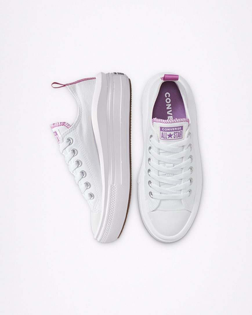 Topanky Na Platforme Converse Chuck Taylor All Star Move Nizke Dievcenske Biele Nachový Biele | SK HLCUA4